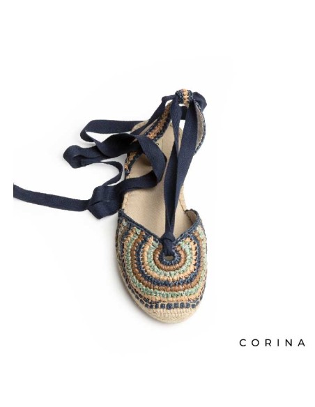alpargatas yute mujer planas crochet multicolor con cintas