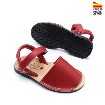 menorquinas rojas niña clásicas piel plantilla acolchada