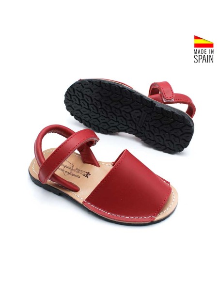 menorquinas rojas niña clásicas piel plantilla acolchada