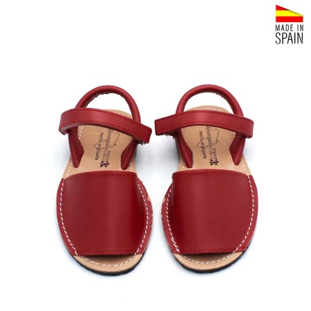 sandalias ibicencas rojas infantiles cierre velcro cómodas verano