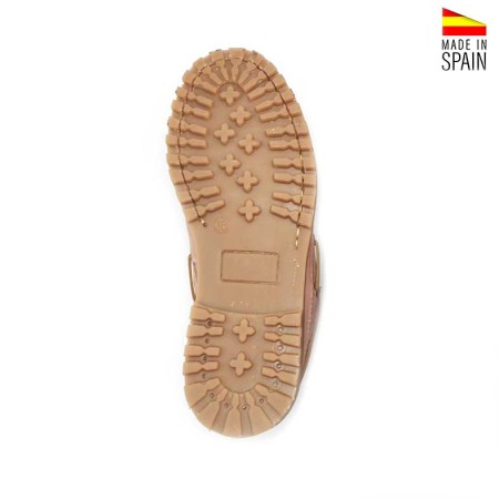 zapatos náuticos mujer rosa suela goma cosida detalle