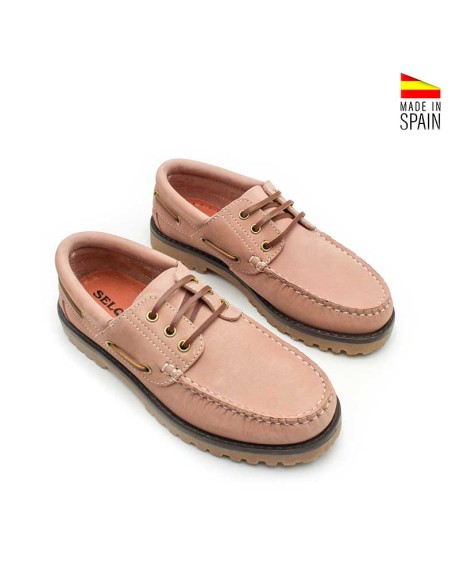 náuticos mujer verano rosa piel fabricados en España