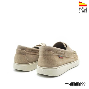 zapatos náuticos hombre fabricados en España beige