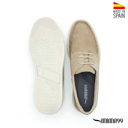 náuticos casual hombre beige piedra suela goma