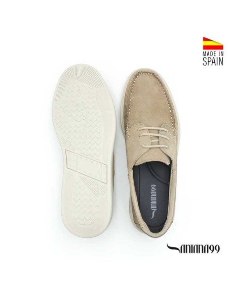 náuticos casual hombre beige piedra suela goma