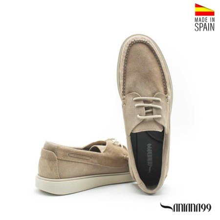 náuticos hombre serraje beige look casual elegante
