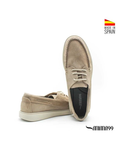 náuticos hombre serraje beige look casual elegante