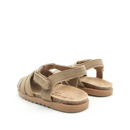 sandalias niño beige suela bio goma flexible