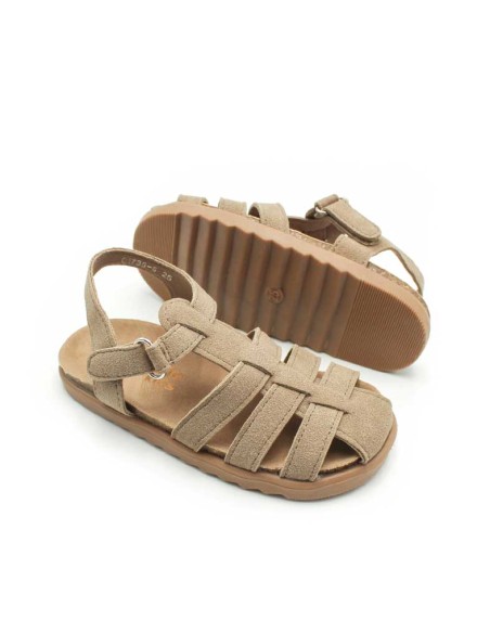 sandalias cangrejera niño beige cierre ajustable