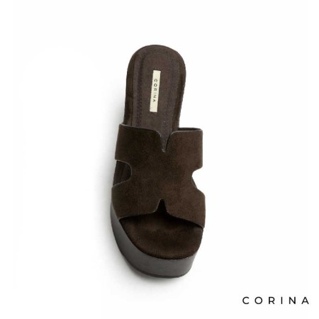 sandalia plataforma marrón mujer estilo minimal