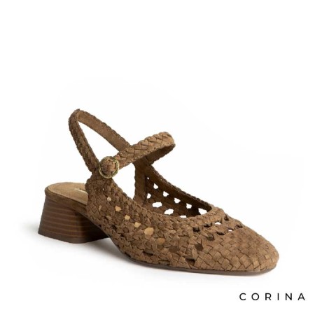 zapato mujer slingback cómodo tacón bajo ancho