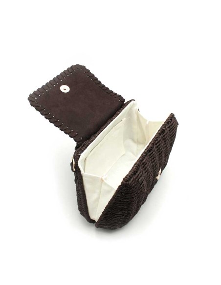 interior bolso mini marron compartimento forrado