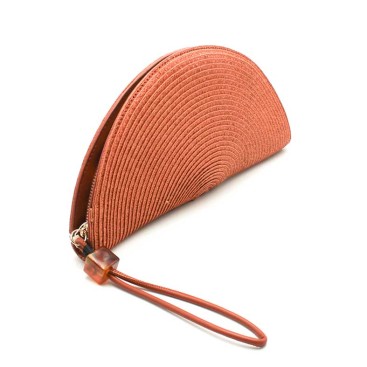 bolso teja rafia asa corta detalle carey