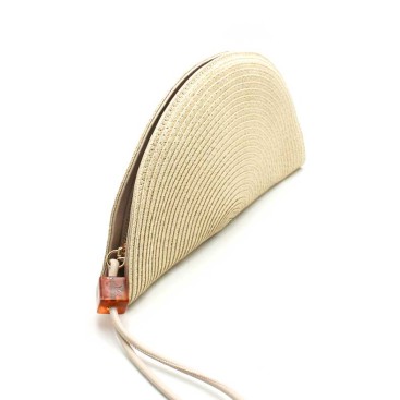 bolso mano beige asa corta carey