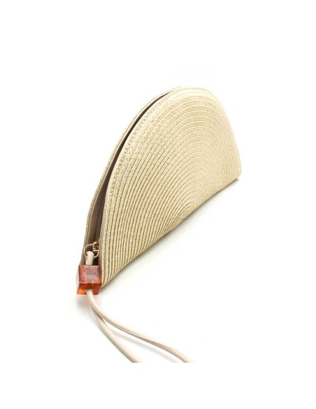 bolso mano beige asa corta carey