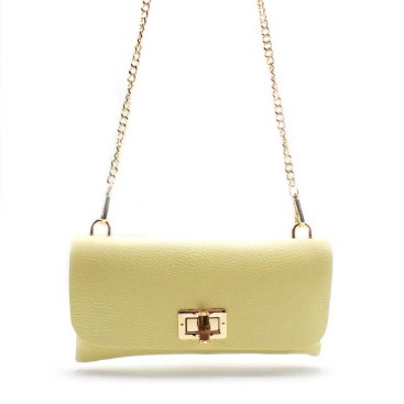 bolso piel amarillo