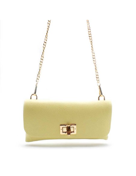 bolso piel amarillo