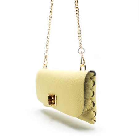 Bolso cartera amarilla de piel bamboo chic
