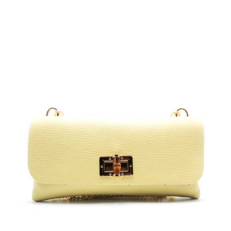 bolso rectangular amarillo de piel