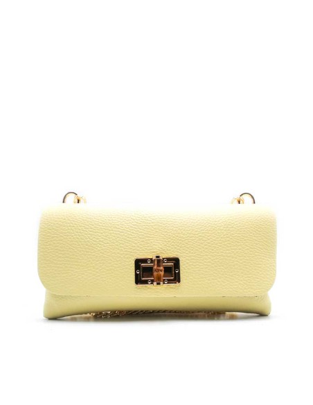 bolso rectangular amarillo de piel