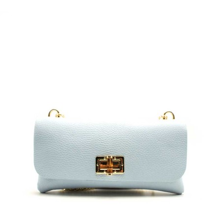 bolso piel azul celeste