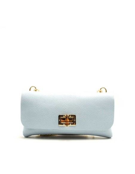 bolso piel azul celeste