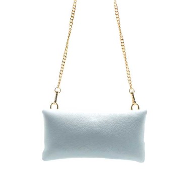 bolso rectangular azul celeste de piel