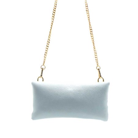 bolso rectangular azul celeste de piel