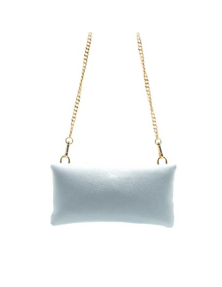 bolso rectangular azul celeste de piel