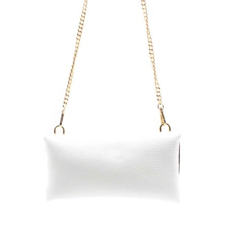 bolso rectangular blanco de piel