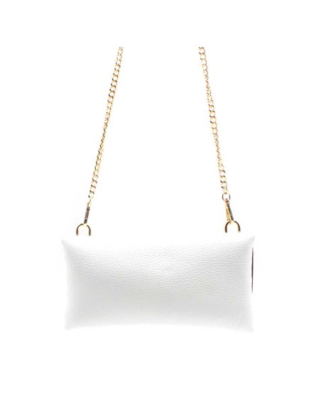 bolso rectangular blanco de piel