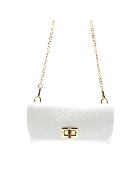 bolso cartera piel blanca