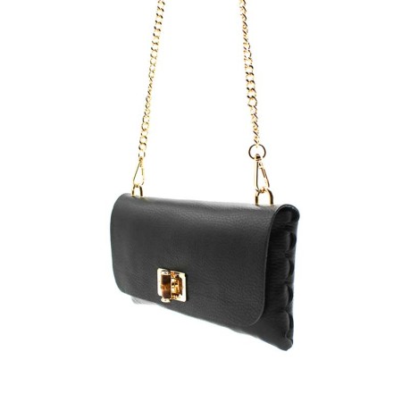 Bolso cartera negra de piel bamboo chic