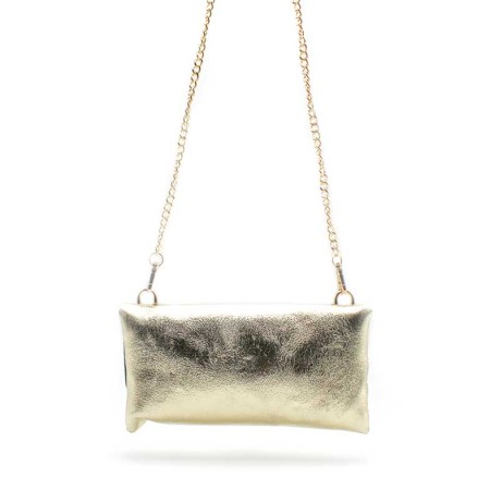 bolso cartera piel dorado