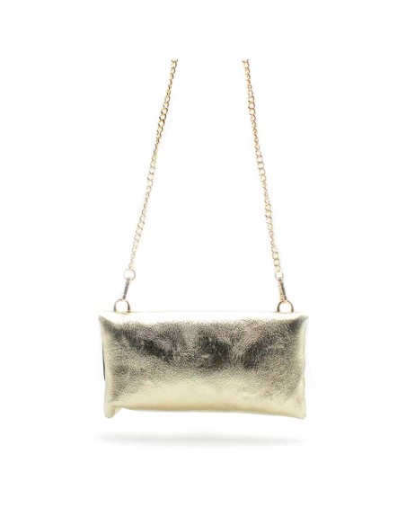 bolso cartera piel dorado