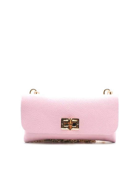 bolso cartera piel rosa