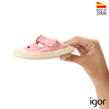 zapatillas lona igor niña barefoot rosa vista lifestyle verano
