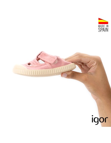 zapatillas lona igor niña barefoot rosa vista lifestyle verano