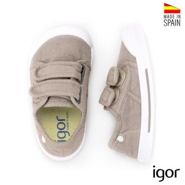 zapatillas lona igor canvas barefoot doble velcro vista frontal