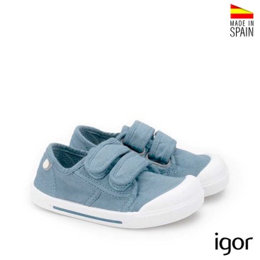 zapatillas lona infantil igor canvas jeans doble cierre