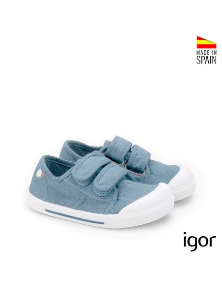 zapatillas lona infantil igor canvas jeans doble cierre