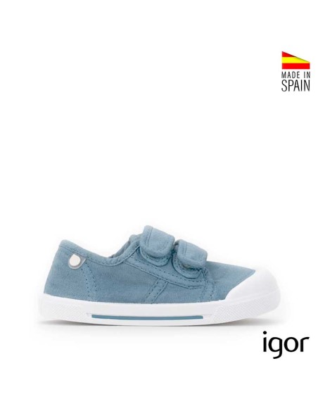 zapatillas lona igor barefoot jeans niño velcro lateral