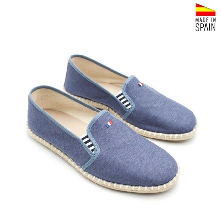 alpargatas hombre lona azul talon contraste