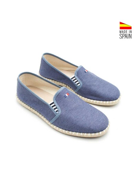 alpargatas hombre lona azul talon contraste