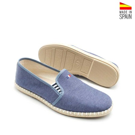 alpargatas hombre vista superior lona azul