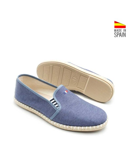 alpargatas hombre vista superior lona azul