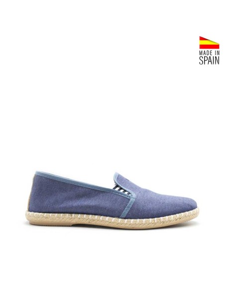 alpargatas hombre lona azul esparto lateral