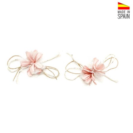 adornos zapatos niña flores rosas con lazo
