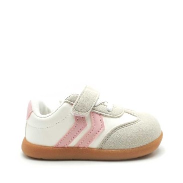 zapatillas bebe nina blancas rosa bubble bobble velcro