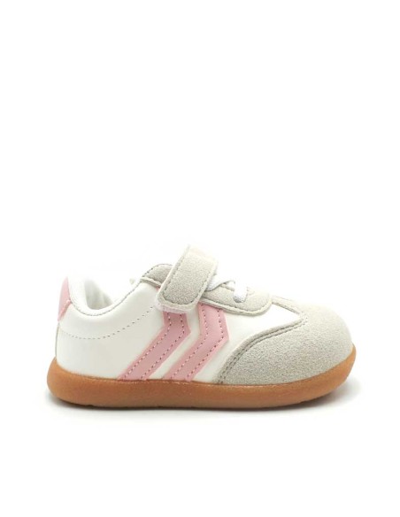 zapatillas bebe nina blancas rosa bubble bobble velcro
